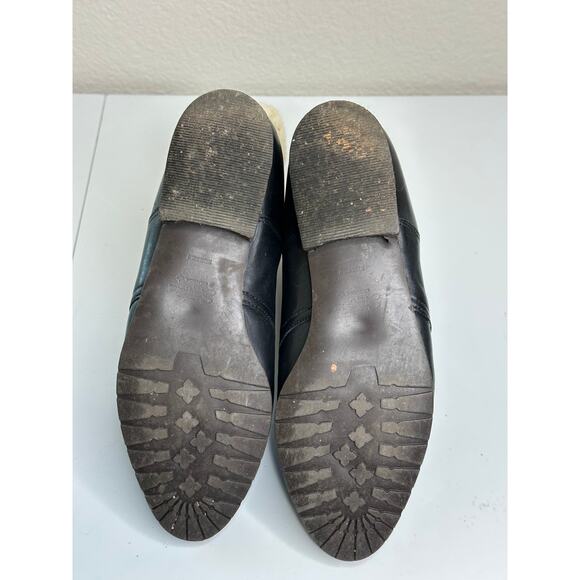 Santana Canada VTG Black Leather Sherpa Lined Boots Mid Calf Winter Biker 8.5 - Picture 7 of 14